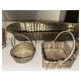 Set of 7 Decorative Wire Baskets - Various Shapes and Sizes