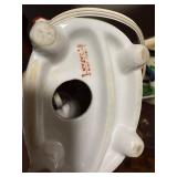 Vintage Ceramic Lamp, Floral Jug, Basket, Shoe & Embroidered Cushion Lot