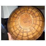 Set of Hand-Carved Wooden Bowls with Engraved Designs