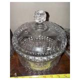 Vintage Embossed Glass Candy Jars with Lids - Set of 3