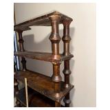 Vintage Wooden Shelving Unit with Turned Wood Design