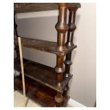 Vintage Wooden Shelving Unit with Turned Wood Design