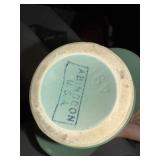 Vintage Abingdon USA Green and Blue Textured Ceramic Vases Lot