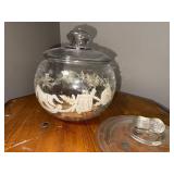 Vintage Glass Jar with Lid and Unique Design