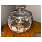 Vintage Glass Jar with Lid and Unique Design