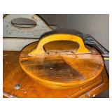 Vintage Wooden Tray and Decorated Wooden Container Set