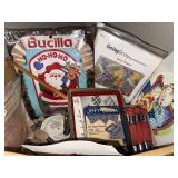 Crafting Supplies Lot: Rug Hooking, Embroidery, Weaving Kit