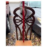 Antique High Back Wooden Chair with Decorative Backrest