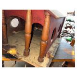 Antique Wooden Church/Schoolhouse on Wheels Rustic Red and Green Finish