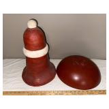 Handcrafted Santa Head Sculpture & Santa Face Bowl Set