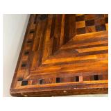 Vintage Wooden Game Table with Checkered Design