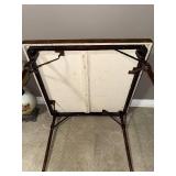 Vintage Wooden Game Table with Checkered Design