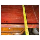 Vintage Wooden Serving Tray with Rustic Red Finish, 24x18 Inches