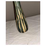 Vintage Mid-Century Rockabilly Blue Striped Ceramic Vase