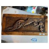 Vintage Wooden Carved Bench from Sweden