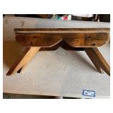 Vintage Wooden Carved Bench from Sweden