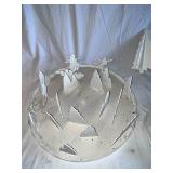 White Winter-Themed Candle Holder Set