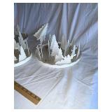 White Winter-Themed Candle Holder Set