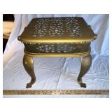Antique Brass Footman Stool with Intricate Design