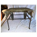 Antique Brass Footman Stool with Intricate Design