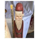 Hand-Carved Wooden Santa Claus Statues - Festive Holiday Decor
