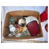 Mixed Lot of Vintage Household Tools and Red Watering Can