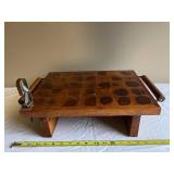 Vintage Handcrafted Wooden Chopping Board with Handles