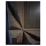 Vintage Tramp Art Wooden Picture Frame with Geometric Design