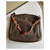 Coach Leather Handbag with Signature Design