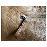 Coach Tan Leather Handbag with Strap and Zipper Pocket