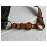 Authentic Coach Black Leather Handbag with Brown Strap