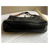 Authentic Coach Black Leather Handbag with Brown Strap