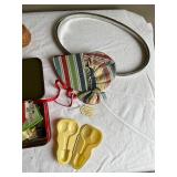 Vintage Craft and Sewing Lot with Tins and Decorative Items