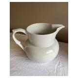 Ceramic Pitcher, Red Jug, and Blue Patterned Bowl Set