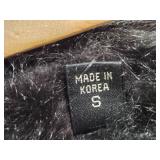 Leather Jacket with Fur Collar, Size S, Made in Korea