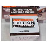 Lot of 2 - 1957 Ford Fairlane Convertible Coin Bank Limited Edition