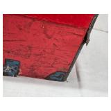 Antique Wooden Trunk with Metal Accents approx 26" long and 13" tall