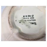 Assorted Vintage and Decorative Ceramics and Clock, Madame Alexander Peter Pan, Covington Stonewear, Rosina bone china cup and saucer made in England, a Taylor & Kent cup, and a Maruhon ware pot from 