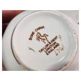 Assorted Vintage and Decorative Ceramics and Clock, Madame Alexander Peter Pan, Covington Stonewear, Rosina bone china cup and saucer made in England, a Taylor & Kent cup, and a Maruhon ware pot from 