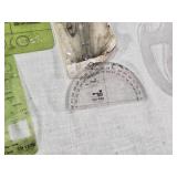 Vintage Drafting Tools and Templates including Pickett Graphic Symbols No. 1279, Compass Set, Rulers, and French Curve