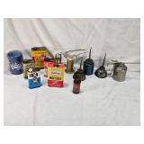 Vintage Oil Cans and Lubricators Collection including brands like Johnson
