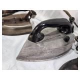 Vintage Electric Irons Including Steem Electric Corp Model 425, Sterling, and American Beauty