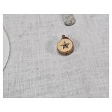 Assorted Vintage and Collectible Items including Poker Chips, Playing Cards, Gold Locket, Pins, Round Playing Cards and More