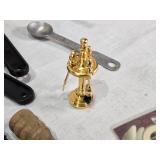 Assorted Vintage and Collectible Items including Poker Chips, Playing Cards, Gold Locket, Pins, Round Playing Cards and More