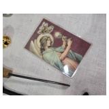 Assorted Vintage and Collectible Items including Poker Chips, Playing Cards, Gold Locket, Pins, Round Playing Cards and More