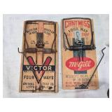 Vintage Victor and McGill Rat Traps, Furniture Casters, and Bolts