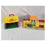 Shelcore Chunky Farm and Fischer Price Police Station, Barber Shop, Garage