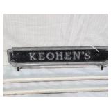 Lot of Antique Hardware and Decor Items Including Metal Lamp, Sign, Dual Towel Hanger and Handles