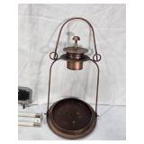 Lot of Antique Hardware and Decor Items Including Metal Lamp, Sign, Dual Towel Hanger and Handles