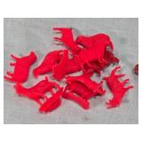Lot of Vintage Plastic Farm Animal Figures